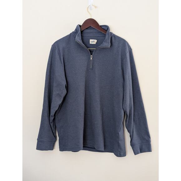 Fair Harbor Larchmont Seawool Quarter-Zip Pullover Blue XL - Picture 2 of 9
